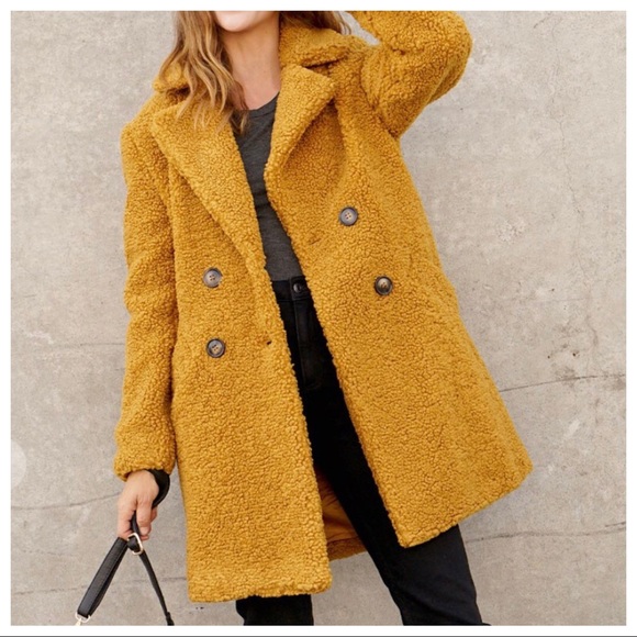 Boucle chic Mustard Fabulous coat - Picture 5 of 6